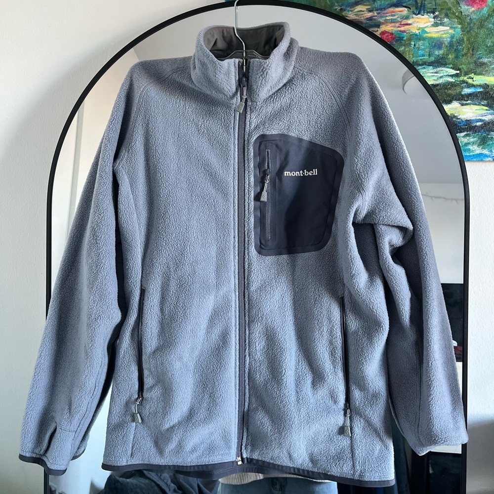 Montbell Blue Gray Fleece Jacket